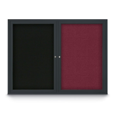 United Visual Products Corkboard, Synthtc Forbo/Black, 18" X 24" UV429HI-BLACK-FORBO